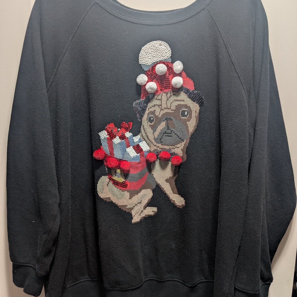 Torrid Black Sweatshirt with Sequin Detail